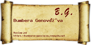 Bumbera Genovéva névjegykártya